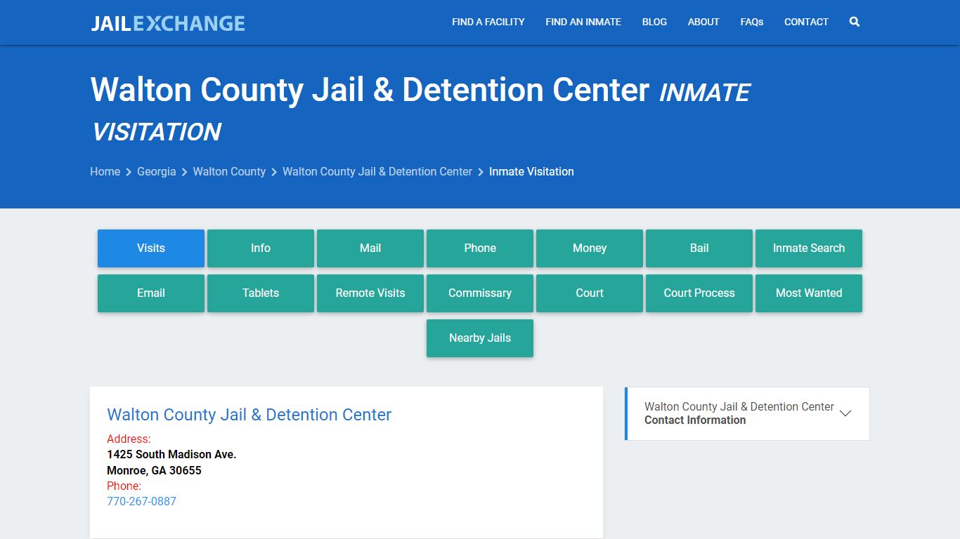 Inmate Visitation - Walton County Jail & Detention Center, GA